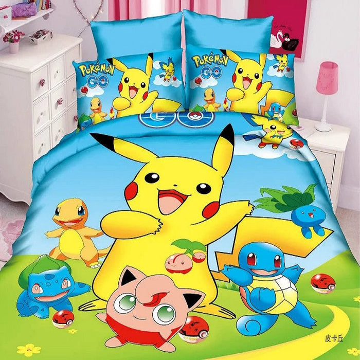 4 Piece Twin Bed in a Bag Bedding Comforter Set Pillowcases and Sheets Pokemon - ComplexExpress