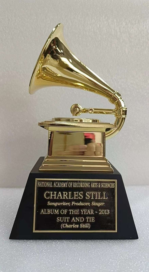 Gramophone Metal 1:1 Grammy Awards NARAS Large Music Trophy Statue Gold Trumpet 549 ComplexExpress