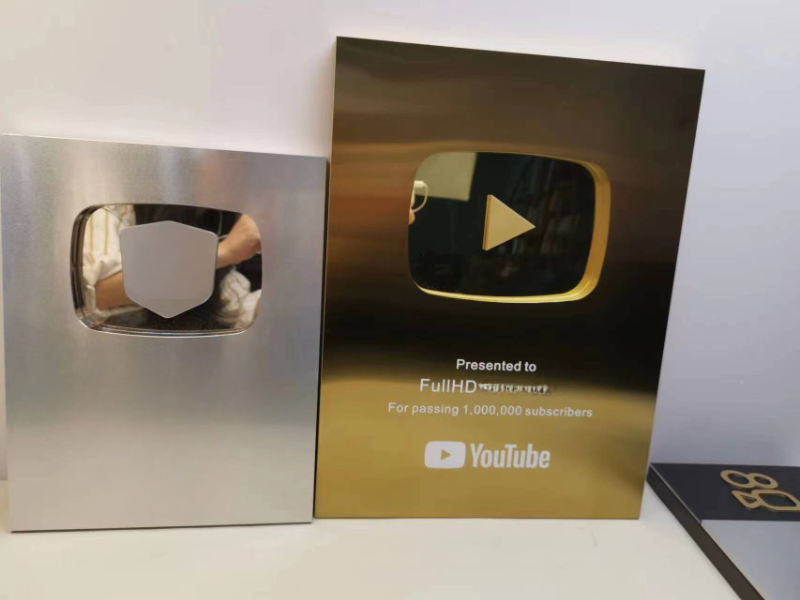Youtube Creator Awards for Subscriber Milestone Play Button Replica Trophy