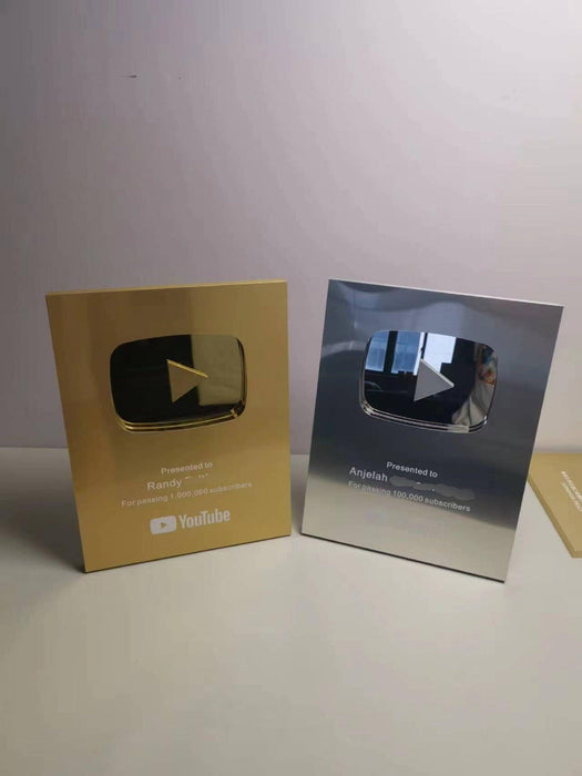Youtube Creator Awards for Subscriber Milestone Play Button 31CM Replica Trophy - ComplexExpress