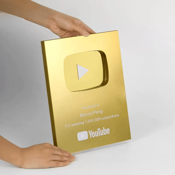 Youtube Creator Awards for Subscriber Milestone Play Button 31CM Replica Trophy - ComplexExpress
